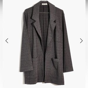 Oversized Knit Blazer in Glen Plaid